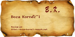 Boza Kornél névjegykártya