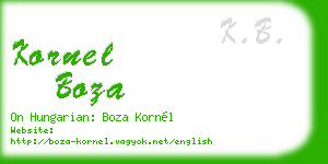 kornel boza business card